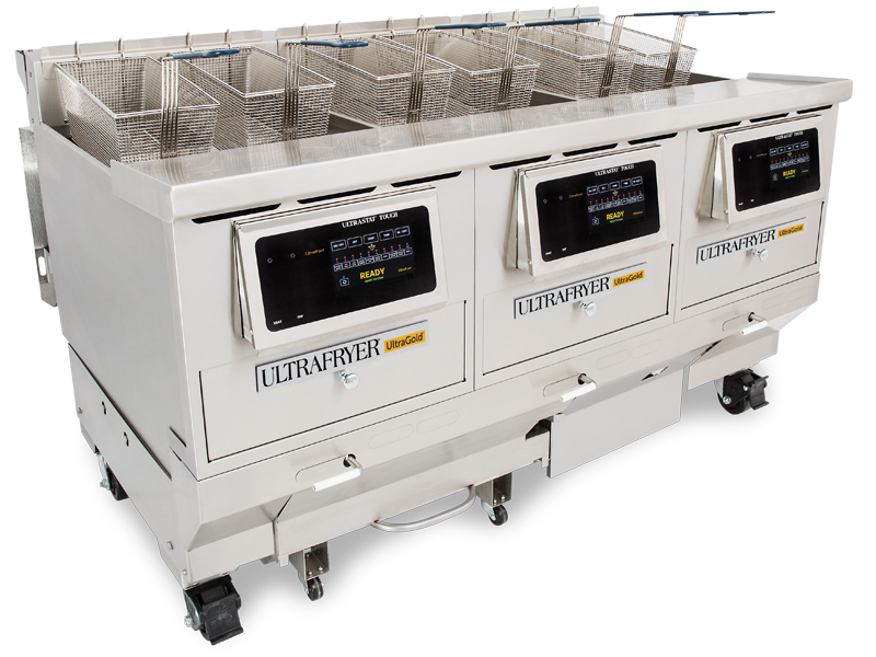 Right Size IR-RS Three Vat Gas Commercial Fryer with UltraClear Filtration